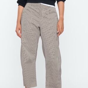 Gap Pinstriped High-Rise Barrel Khakis Horseshoe striped railroad 14 tall